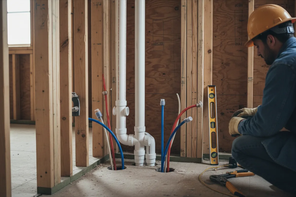 Drain and supply rough-in during Garbage Disposal Repair in Waynesville